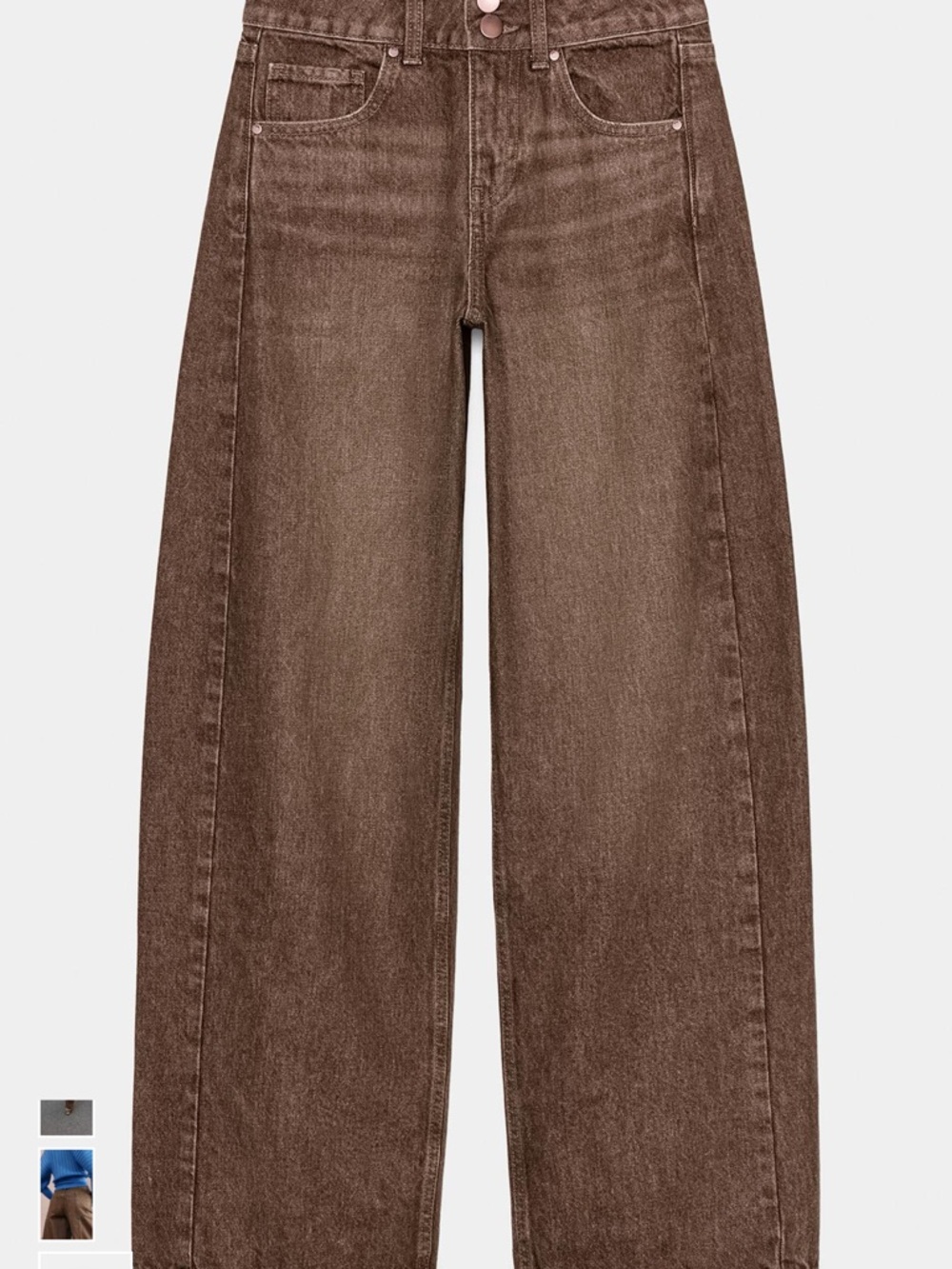 Zara mid-rise Wide Leg Brown Denim Jeans